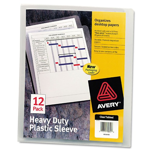 Sheet Protectors | Avery 72611 Letter Size Heavy-Duty Plastic Sleeves - Clear (12/Pack) image number 0