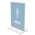 Desk Shelves | Deflecto 69101 5 in. x 7 in. Insert Classic Image Double-Sided Sign Holder - Clear image number 1