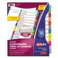 Dividers & Tabs | Avery 11843 1 - 12 Tab 11 in. x 8.5 in. Customizable TOC Ready Index Divider Set - Multicolor (1 Set) image number 0