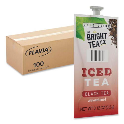 Beverages & Drink Mixes | FLAVIA 48047 The Bright Tea Co. Tea Freshpack - Unsweetened Iced Black (100/Carton) image number 0