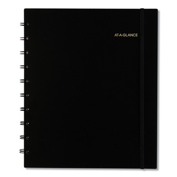 AT-A-GLANCE 70957E05 11 in. x 9 in. 12-Month (Jul 2025-Jun 2026) Move-A-Page Academic Weekly/Monthly Planners - Black Cover