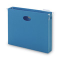 File Folders | Smead 64250 2 in. Capacity 1/5-Cut Tabs 1 Section Letter Size Hanging Pockets with Full-Height Gusset - Sky Blue (25/Box) image number 1