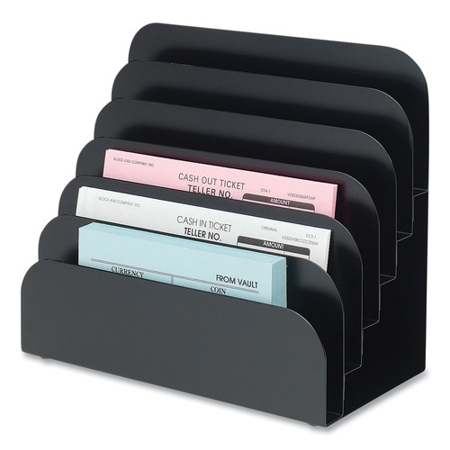 Retail Store Supplies | CONTROLTEK 500075 8.25 in. x 7.25 in. x 4 in. 6-Compartments Heavy Gauge Steel Trays - Black image number 0
