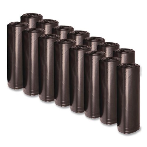 Trash & Waste Bins | Boardwalk W4832YKKR01 24 in. x 32 in. 16 gal. 1 mil Perforated Roll Low-Density Waste Can Liners - Black (150/Carton) image number 0