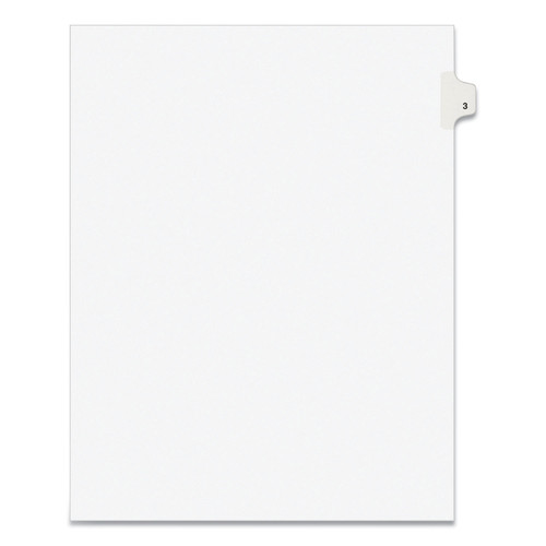 Dividers & Tabs | Avery 11913 11 x 8.5 Avery Style Preprinted Legal Exhibit Side 10-Tab Index Dividers - White (25/Pack) image number 0