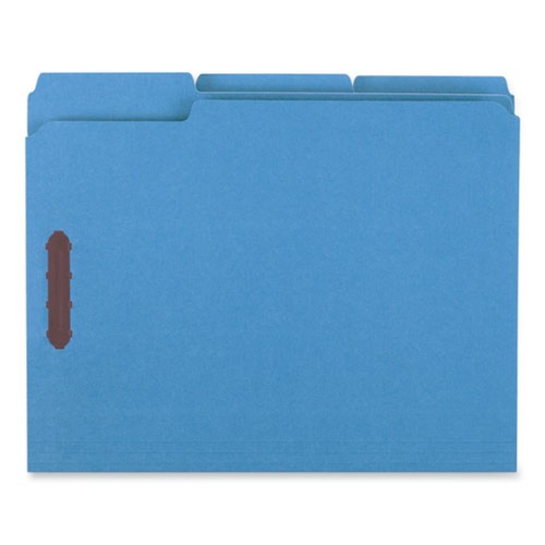 File Folders | Universal UNV13521 1/3-Cut Tabs Deluxe Reinforced Top Tab Folders with Fasteners - Letter Size, Blue (50/Box) image number 0