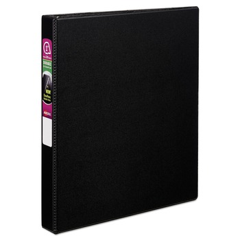 Avery 27250 11 in. x 8.5 in. 1 in. Capacity 3 Rings Durable Non-View Binder with DuraHinge and Slant Rings - Black