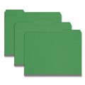File Folders | Smead 21546 1/3-Cut Tabs Assorted Letter Size 1 in. Expansion Recycled Heavy Pressboard Folders - Green (25/Box) image number 0