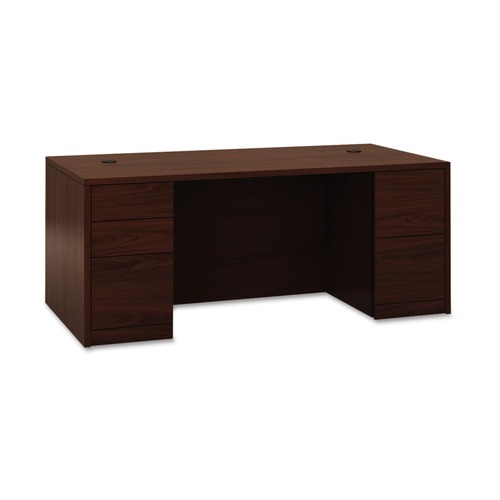 Office Desks & Workstations | HON H105890.NN 72 in. x 36 in. x 29.5 in. 10500 Series Double Full Pedestal Desk - Mahogany image number 0