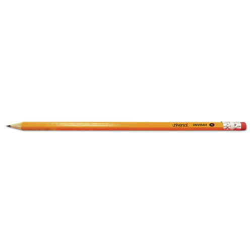Pencils | Universal UNV55401 HB #2 Pre-Sharpened Woodcase Pencil - Black Lead, Yellow Barrel (24/Pack) image number 0