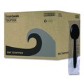 Cutlery | Boardwalk BWKTSHWPPBIW Heavyweight Wrapped Polypropylene Teapoons - Black (1000/Carton) image number 0
