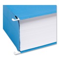 File Folders | Smead 64370 3 in. Capacity 1/5-Cut Tabs 1 Section Legal Size Hanging Pockets with Full-Height Gusset - Sky Blue (25/Box) image number 4