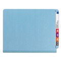 File Folders | Smead 26781 2 in. Expansion End Tab Pressboard Classification Folders with 6 SafeSHIELD Fasteners - Letter Size/Blue (10/Box) image number 2