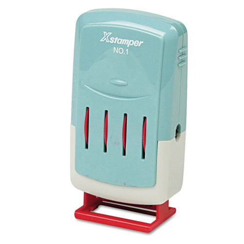 Stamps & Stamp Supplies | Xstamper ECO-GREEN 52111 VersaDater 1 in. x 0.16 in. Pre-Inked Line Message Dater - Red image number 0