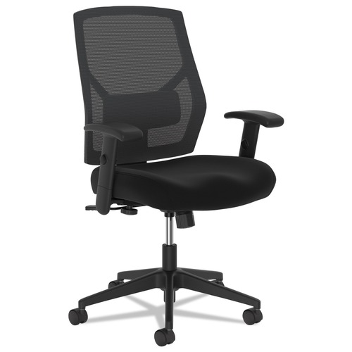 Office Chairs | HON HVL581.ES10.T 18 in. to 22 in. Seat Height 250 lbs. Capacity High-Back Task Chair - Black image number 0