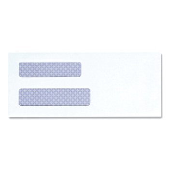 Universal UNV35213 3.63 in. x 8.88 in. Square Flap Gummed Closure #8 5/8 Double Window Business Envelope - White (500/Box)