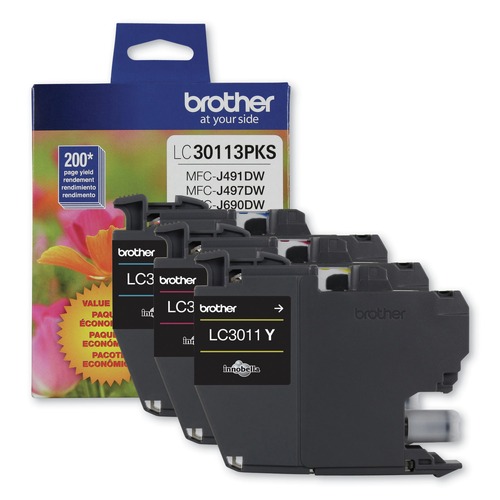 Ink & Toner | Brother LC30113PKS 200 Page-Yield Ink - Cyan/Magenta/Yellow (3/Pack) image number 0