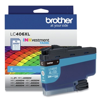 Brother LC406XLCS LC406XLCS INKvestment 5,000 Page-Yield High-Yield Ink - Cyan