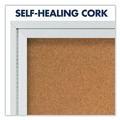  | Quartet 2363 24 in. x 36 in. Enclosed Indoor Cork Bulletin Board with 1 Hinged Door - Tan Surface, Silver Aluminum Frame image number 3