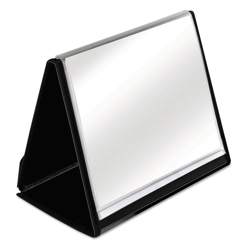 Hook & Loop Fasteners | Cardinal 52132 ShowFile Horizontal Display Easel with 20 Letter-Size Sleeves - Black image number 0