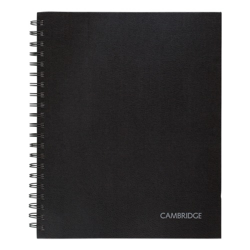 Notebooks & Pads | Cambridge Limited 06100 11 in. x 8.5 in. 1-Subject Wide/Legal Rule Hardbound Notebook with Pocket - Black Cover (96 Sheets) image number 0