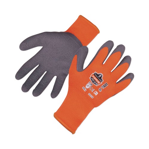 Cleaning Gloves | Ergodyne 17623 ProFlex 7401 Coated Lightweight Winter Gloves - Medium Orange (1-Pair) image number 0