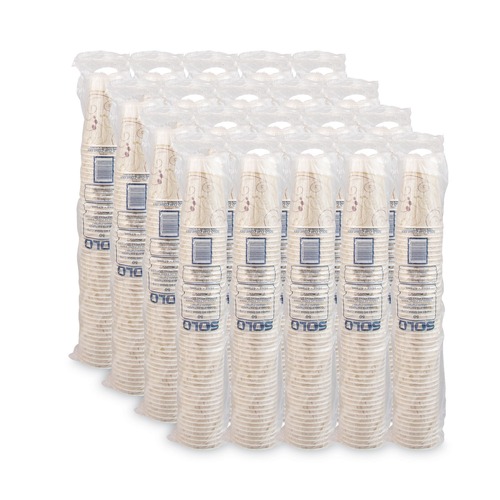 Cups and Lids | SOLO RW16-J8000 Symphony Eco-Forward 16 oz. Paper Cold Cups - White/Red/Beige (1000/Carton) image number 0