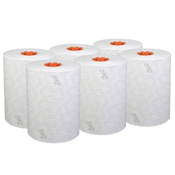 Scott 47035 1-Ply 8 in. x 580 ft. Slimroll Towels - White/Orange Core (6/Carton)