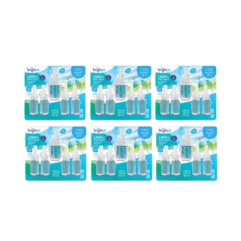 ODOR CONTROL | BRIGHT Air BRI900669CT 0.67 oz. Bottle Electric Scented Oil Air Freshener Refill - Linen and Spring Breeze (6 Packs/Carton)
