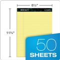 Notebooks & Pads | TOPS 63400 (50) Canary-Yellow 8.5 in. x 11.75 in. Sheets Wide/Legal Rule Docket Ruled Perforated Pads (12/Pack) image number 1