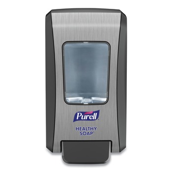 CLEANING AND SANITATION ACCESSORIES | PURELL 5234-06 2000 ml 6.5 in. x 4.65 in. x 11.86 in. Fmx-20 Soap Push-Style Dispenser - Graphite/Chrome (6/carton)