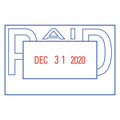 Stamps & Stamp Supplies | Xstamper ECO-GREEN 66210 VersaDater 2.13 in. x 1.31 in. PAID Message Dater - Blue/Red image number 1