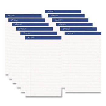  | Ampad 20-330 8.5 in. x 14 in. Wide/Legal Ruled Perforated Writing Pads - White (1-Dozen)