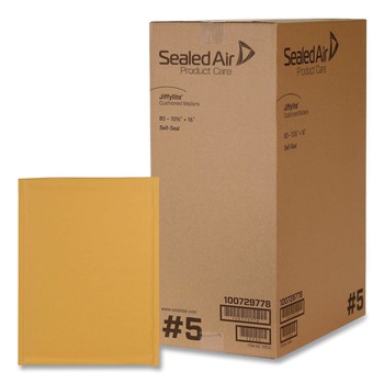 Sealed Air 100729778 10.5 in. x 16 in. #5 Jiffylite Self-Seal Bubble Mailer - Brown Kraft (80/Carton)