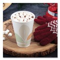 Labor Day Sale | SOLO 316PLA-J7234 Bare Eco-Forward 16 oz. PLA Leaf Design Paper Hot Cups - White/Green/Orange (1000/Carton) image number 5