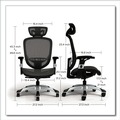 Office Chairs | Alera ALEMV41BME18 17.24 in. to 20.98 in. Seat Height Support Up to 275 lbs. Minerva Ergonomic Mesh Swivel Task Chair - Black Seat/Back, Silver Base image number 7