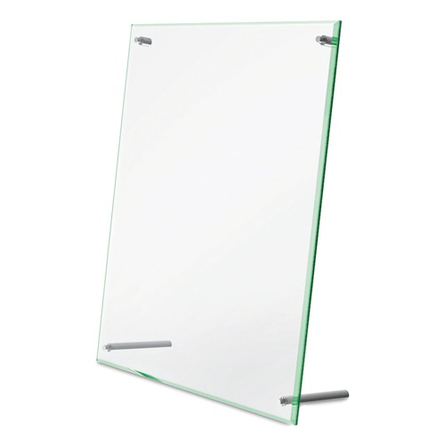 Mailroom Equipment | Deflecto 799693 Letter Insert Superior Image Beveled Edge Sign Holder - Clear/Green-Tinted Edges image number 0