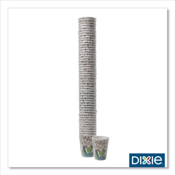 CUPS AND LIDS | Dixie 5338CDWR PerfecTouch Individually Wrapped 8 oz.Paper Hot Cups - Coffee Haze Design (50/Sleeve, 20 Sleeves/Carton)