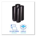  | Boardwalk X8046XKKR01 40 in. x 46 in. 45 gal. 1.6 mil Recycled Low-Density Polyethylene Can Liners - Black (100/Carton) image number 3