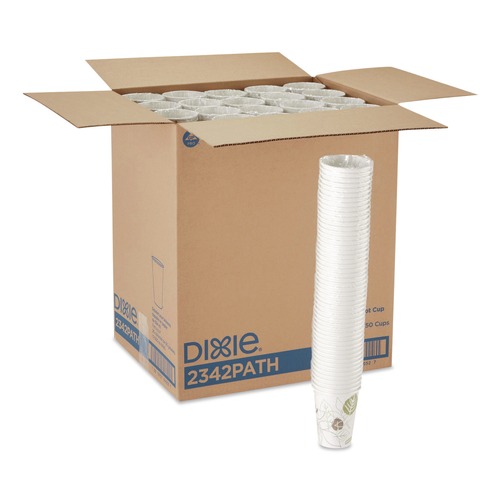  | Dixie 2342PATH Pathways 12 oz. Paper Hot Cups (1000/Carton) image number 0