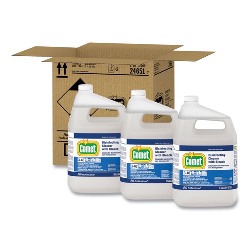 All-Purpose Cleaners | Comet 24651 1 Gallon Bottle Disinfecting Cleaner with Bleach (3/Carton) image number 0