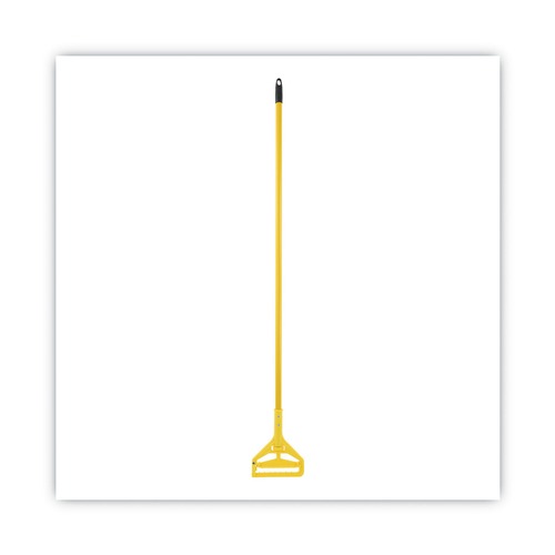 Mops | Boardwalk BWK620 60 in. Quick Change Side-Latch Plastic Mop Head Aluminum Handle - Yellow image number 0