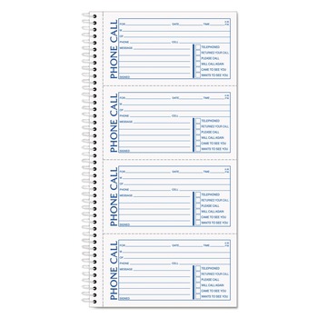  | TOPS 4002 Two-Part Carbonless 5 in. x 2.75 in. Spiralbound Message Book (400 Forms/Book)