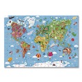 Office & Office Supplies | Janod J02656 Ages 7 Years and Up Round Giant World Map Suitcase Cardboard Puzzle image number 2