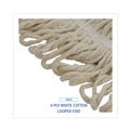  | Boardwalk BWK524C 24 oz. Pro Loop Web/Tailband Premium Saddleback Cotton Mop Head - White (12/Carton) image number 6