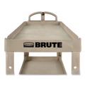 Just Launched | Rubbermaid Commercial FG450088BEIG 17.13 in. x 38.5 in. x 38.88 in. 500 lbs. Capacity 2 Shelves Plastic Heavy-Duty Utility Cart with Lipped Shelves - Beige image number 3