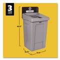 Trash & Waste Bins | Rubbermaid Commercial 2171554 Slim Jim 33 gal 1-Stream Landfill Resin Recycling Station - Gray image number 1