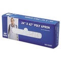 Food Service | AmerCareRoyal DA2442 24 in. x 42 in. Poly Apron - One Size Fits All, White (1000/Carton) image number 0