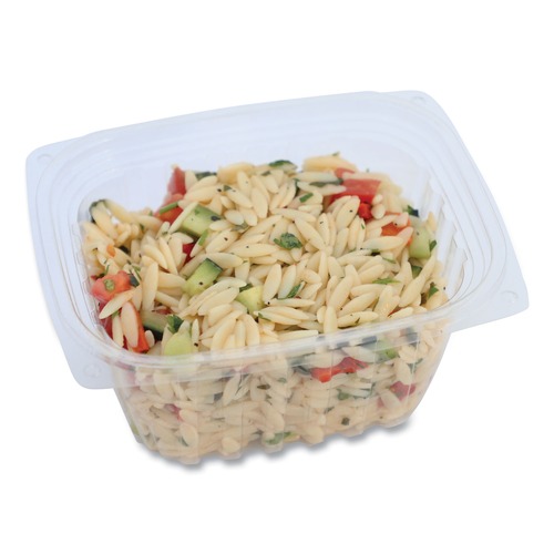 Food Trays, Containers, and Lids | World Centric RDCS16 4.8 in. x 5.9 in. x 2.8 in. 16 oz. PLA Rectangular Plastic Deli Containers - Clear (900/Carton) image number 0