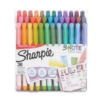  | Sharpie 2148154 S-Note Bullet/Chisel Tip Creative Markers - Assorted Colors (36/Pack)